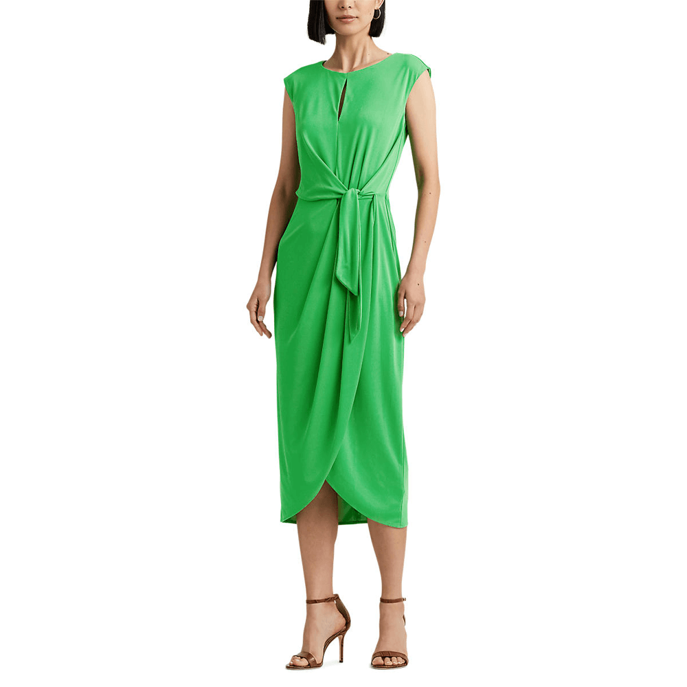 Ralph lauren green wrap on sale dress